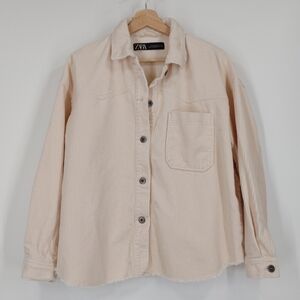 Zara Cream Corduroy Shacket